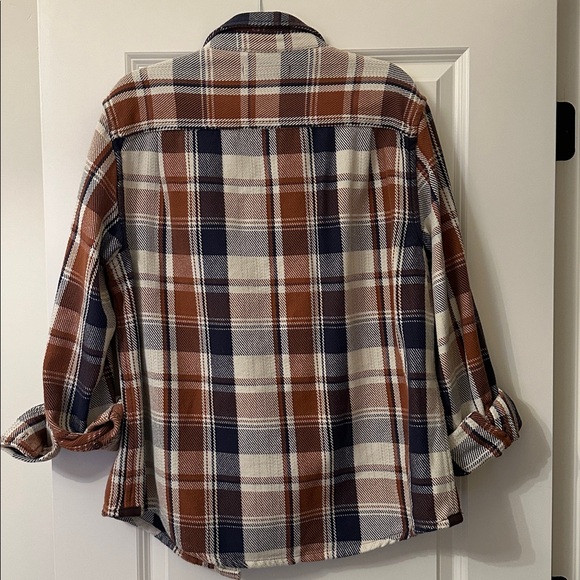 Outerknown Plaid Shirt - Navy, Rust, and Cream - Picture 4 of 4